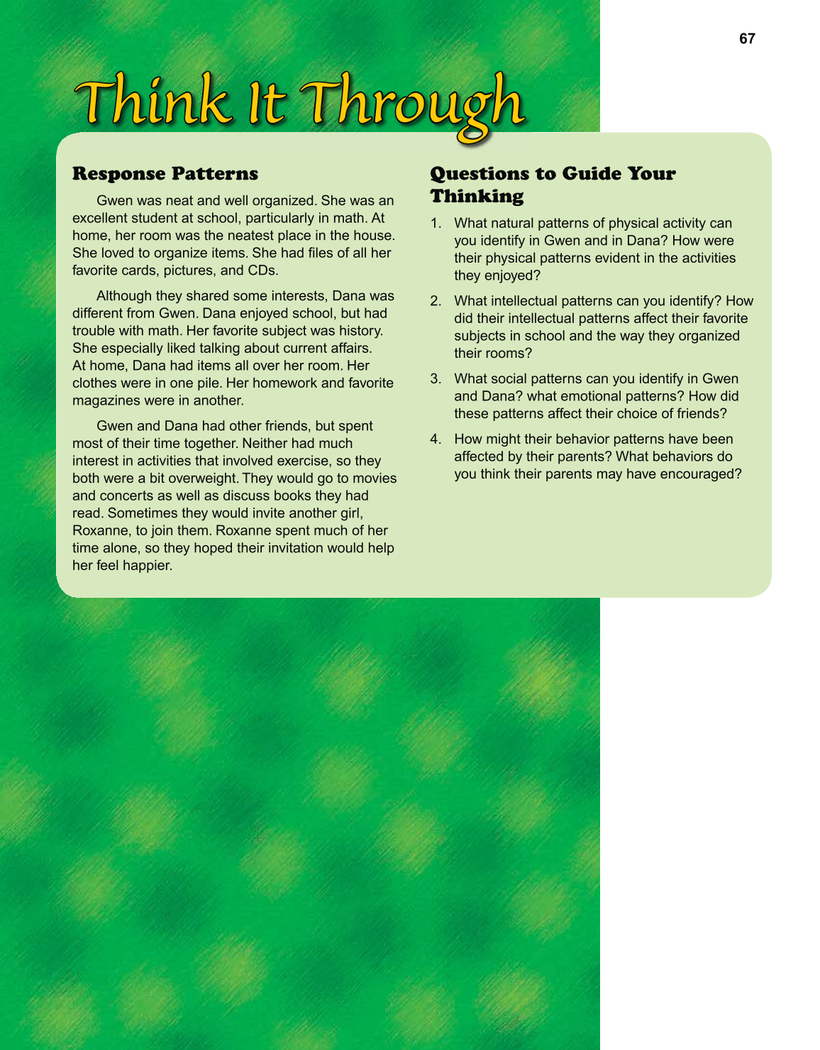 Strengthening Family &amp; Self, 6th Edition page 67