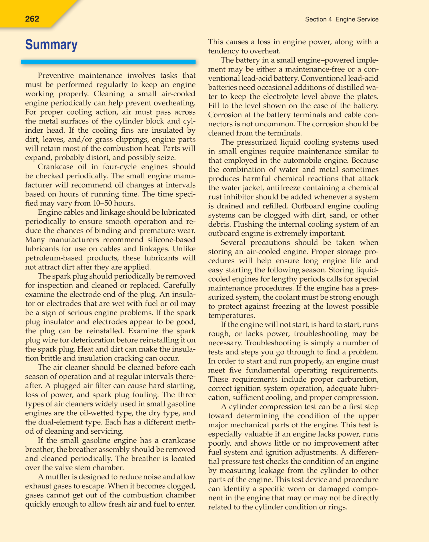 Small Gas Engines, 10th Edition page 262