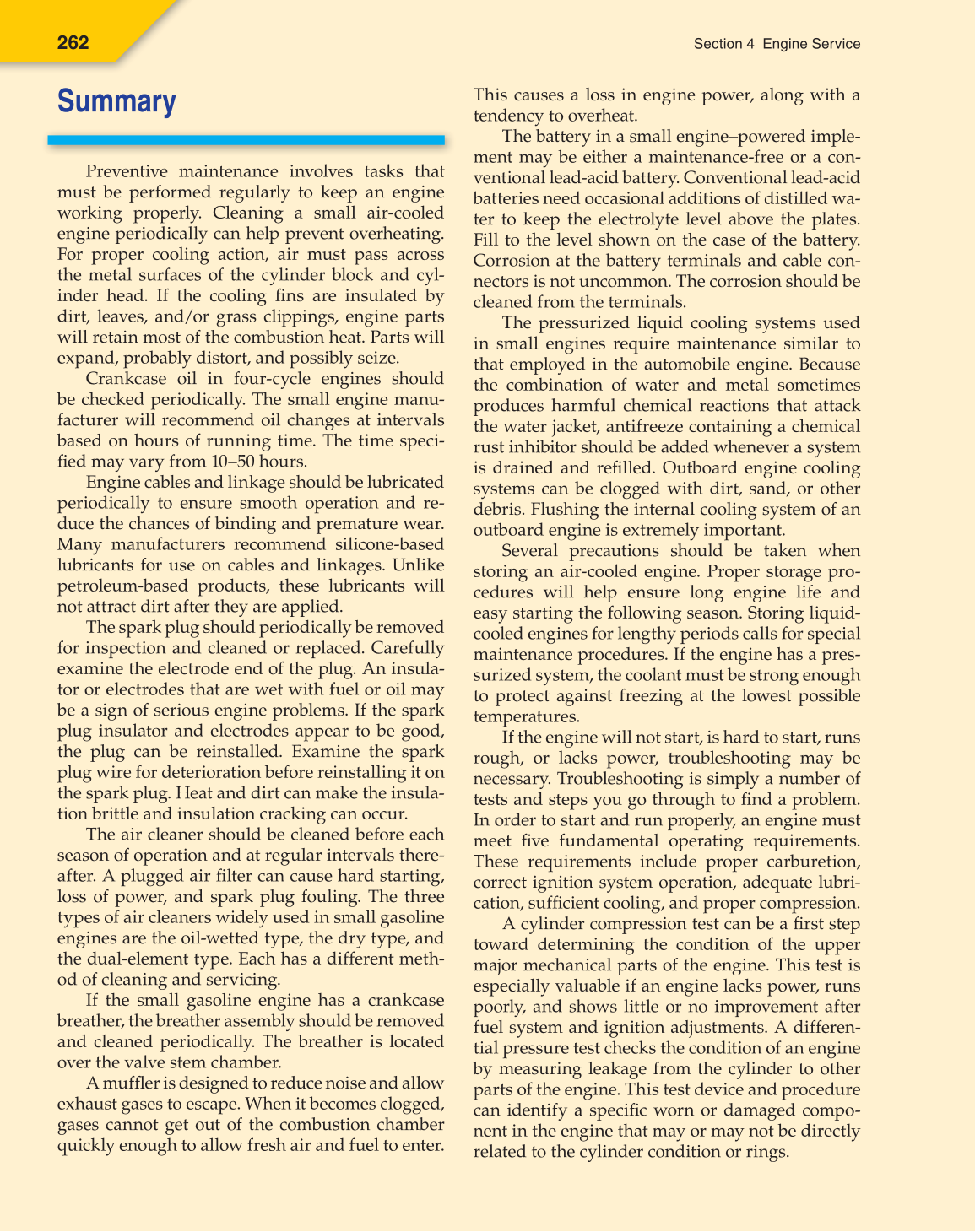 Small Gas Engines, 10th Edition page 262