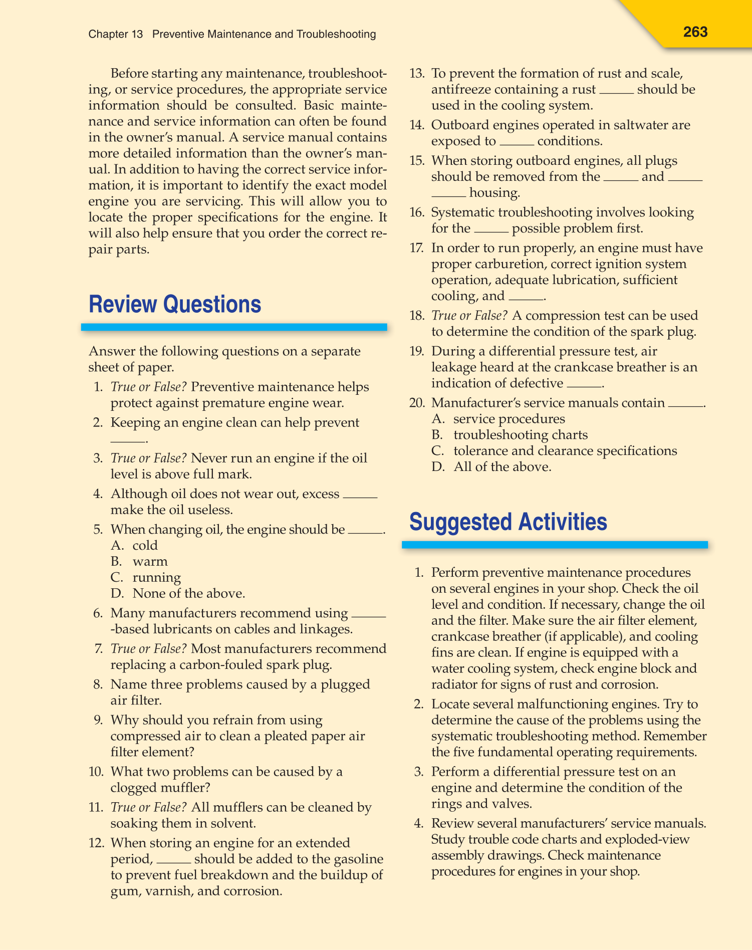 Small Gas Engines, 10th Edition page 263