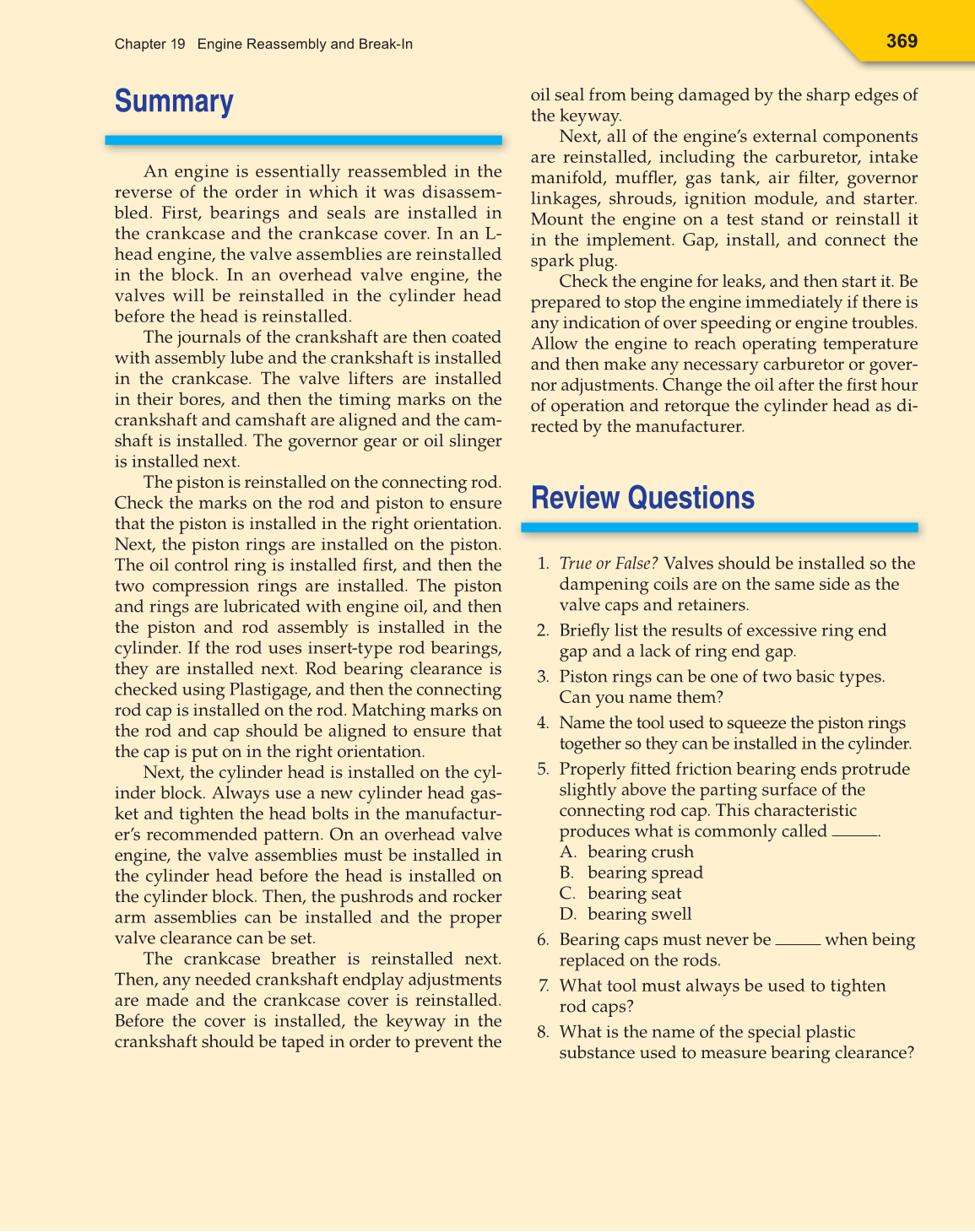 Small Gas Engines, 10th Edition page 369