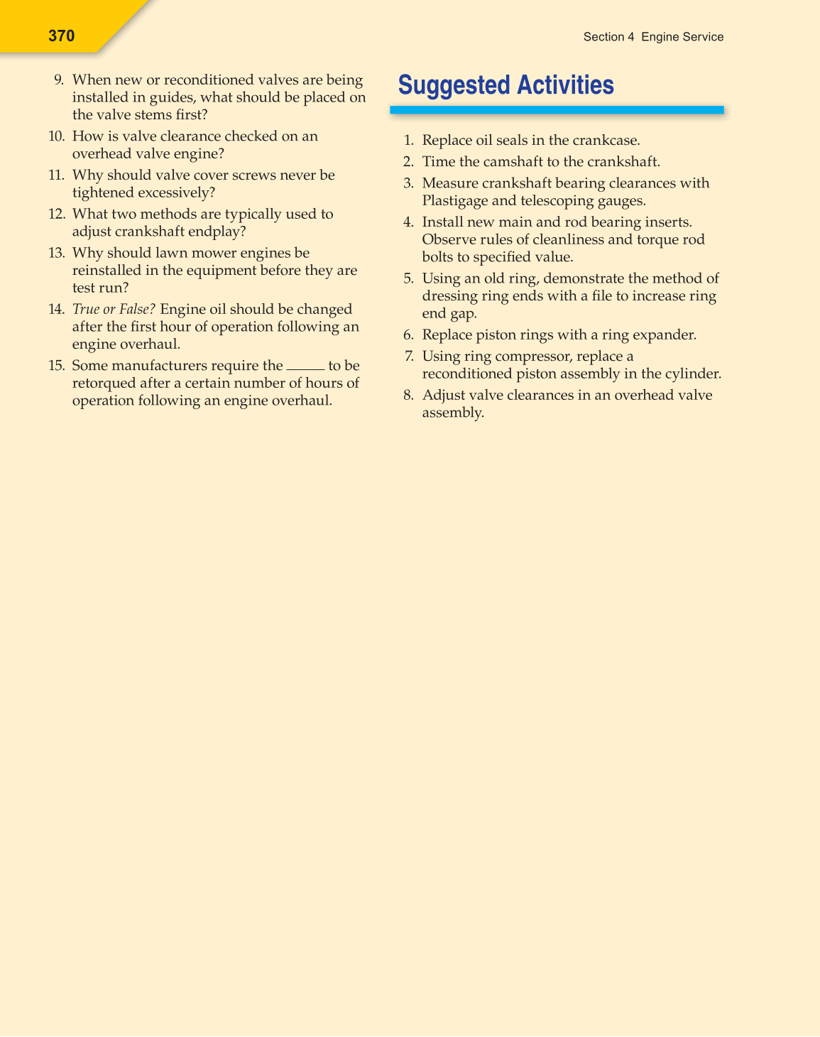 Small Gas Engines, 10th Edition page 370