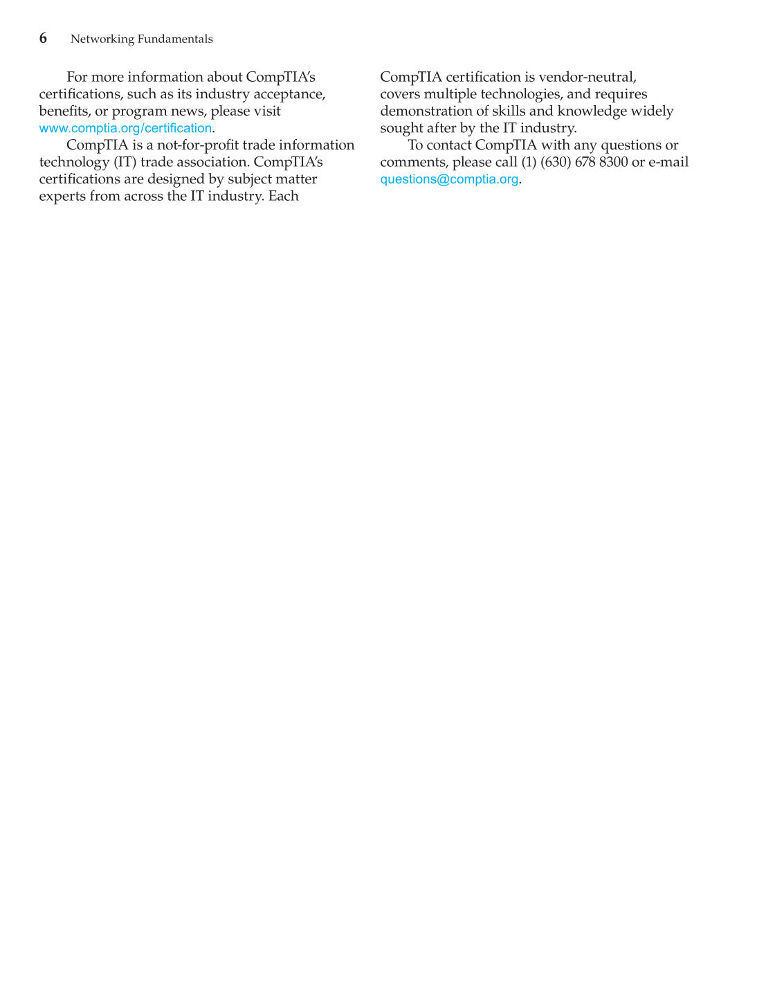 Networking Fundamentals, 2nd Edition page 6