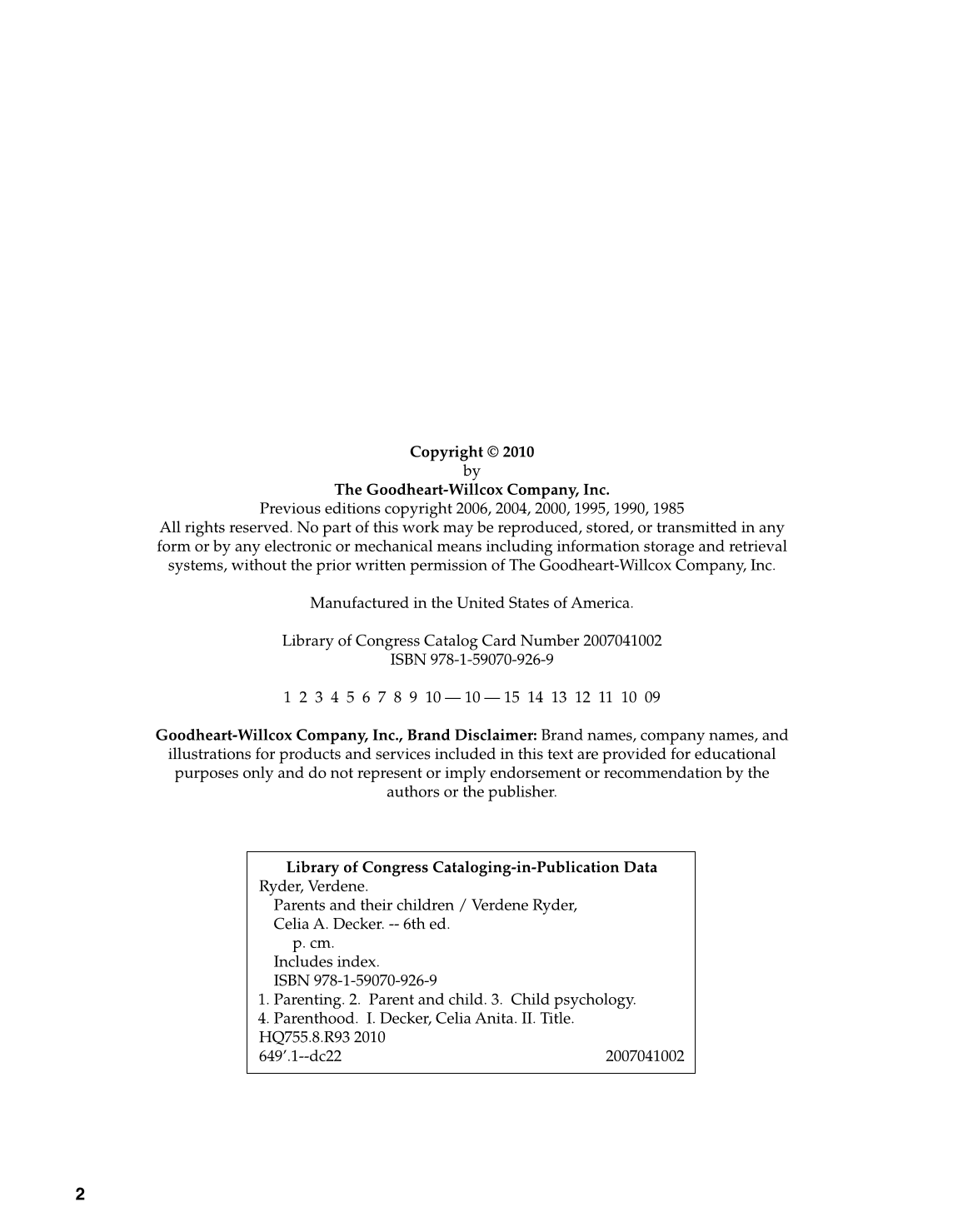 Parents and Their Children, 7th Edition page 2