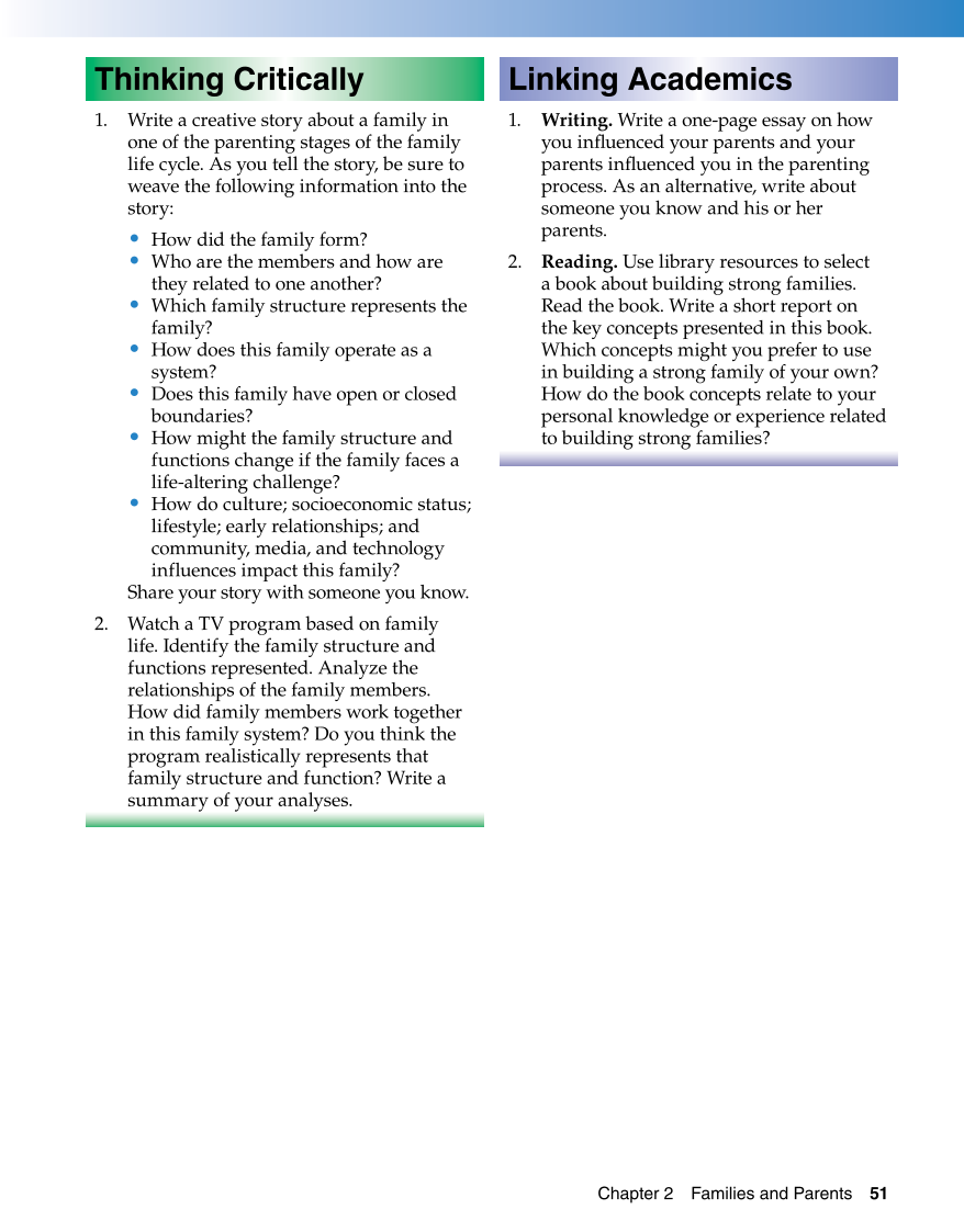 Parents and Their Children, 7th Edition page 51