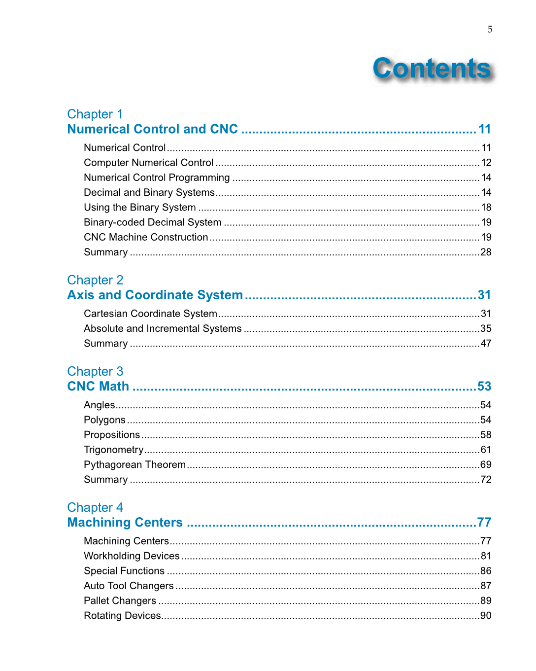 CNC Machining, 1st Edition page 5