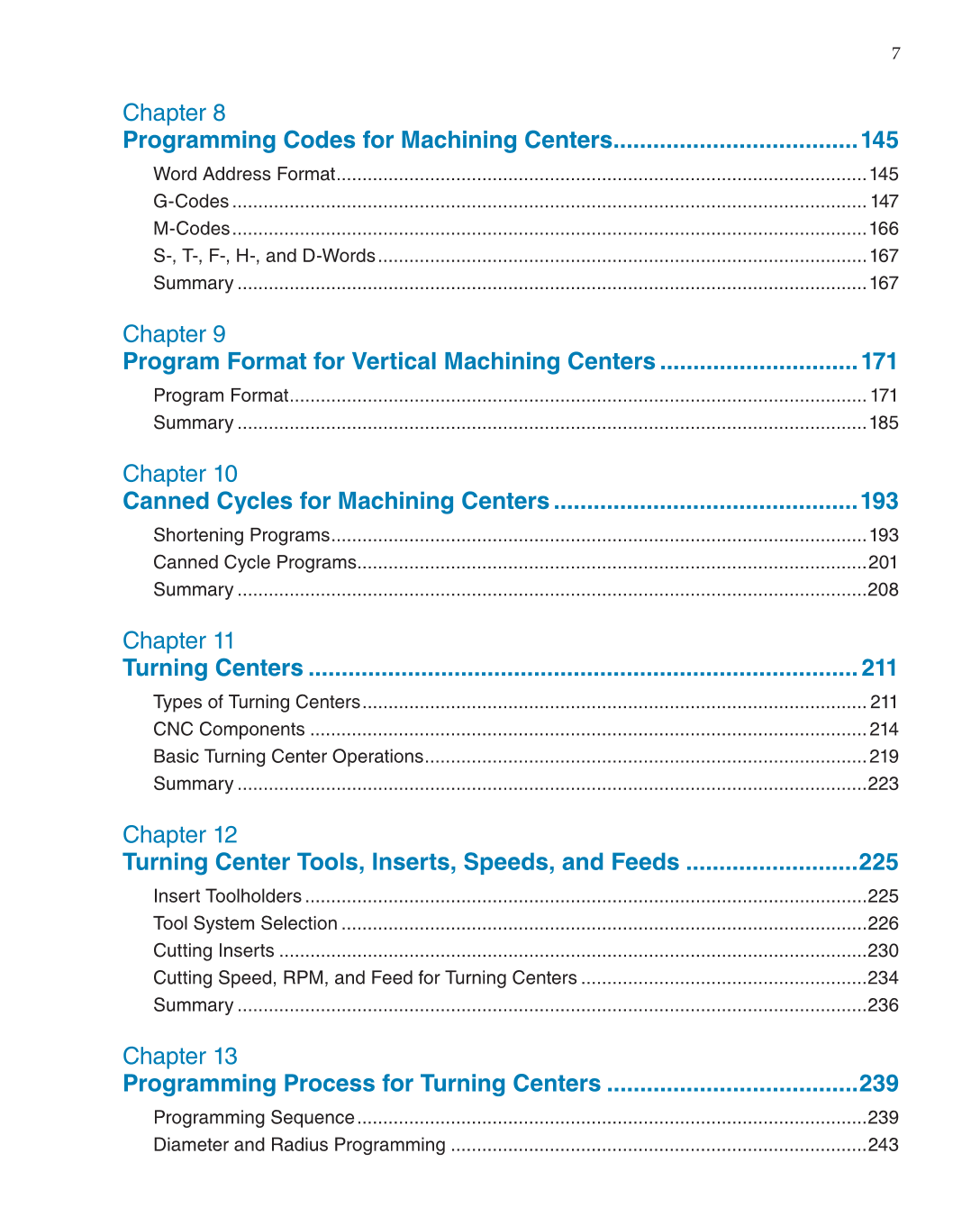 CNC Machining, 1st Edition page 7