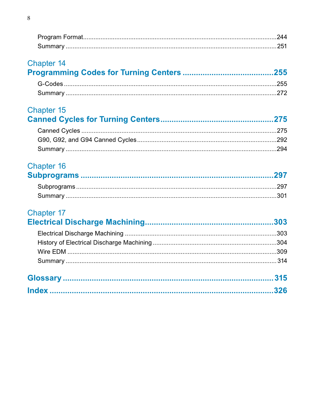 CNC Machining, 1st Edition page 8
