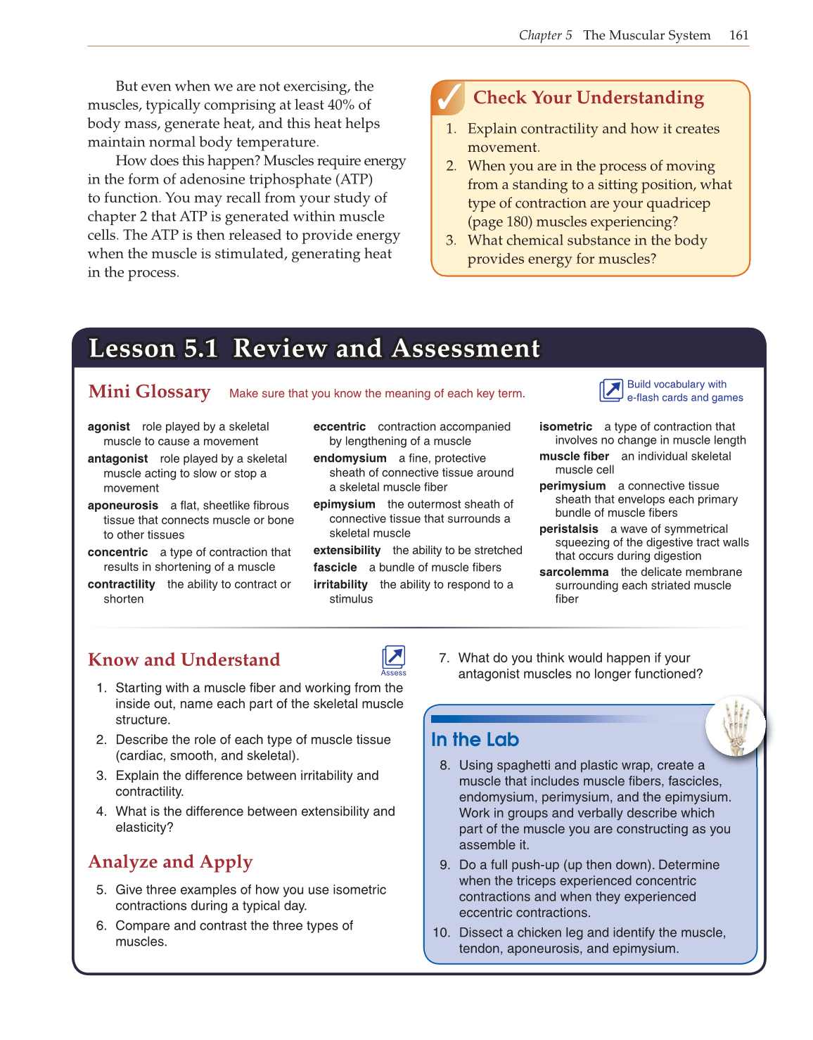 Introduction to Anatomy and Physiology, Online Student Edition page 161