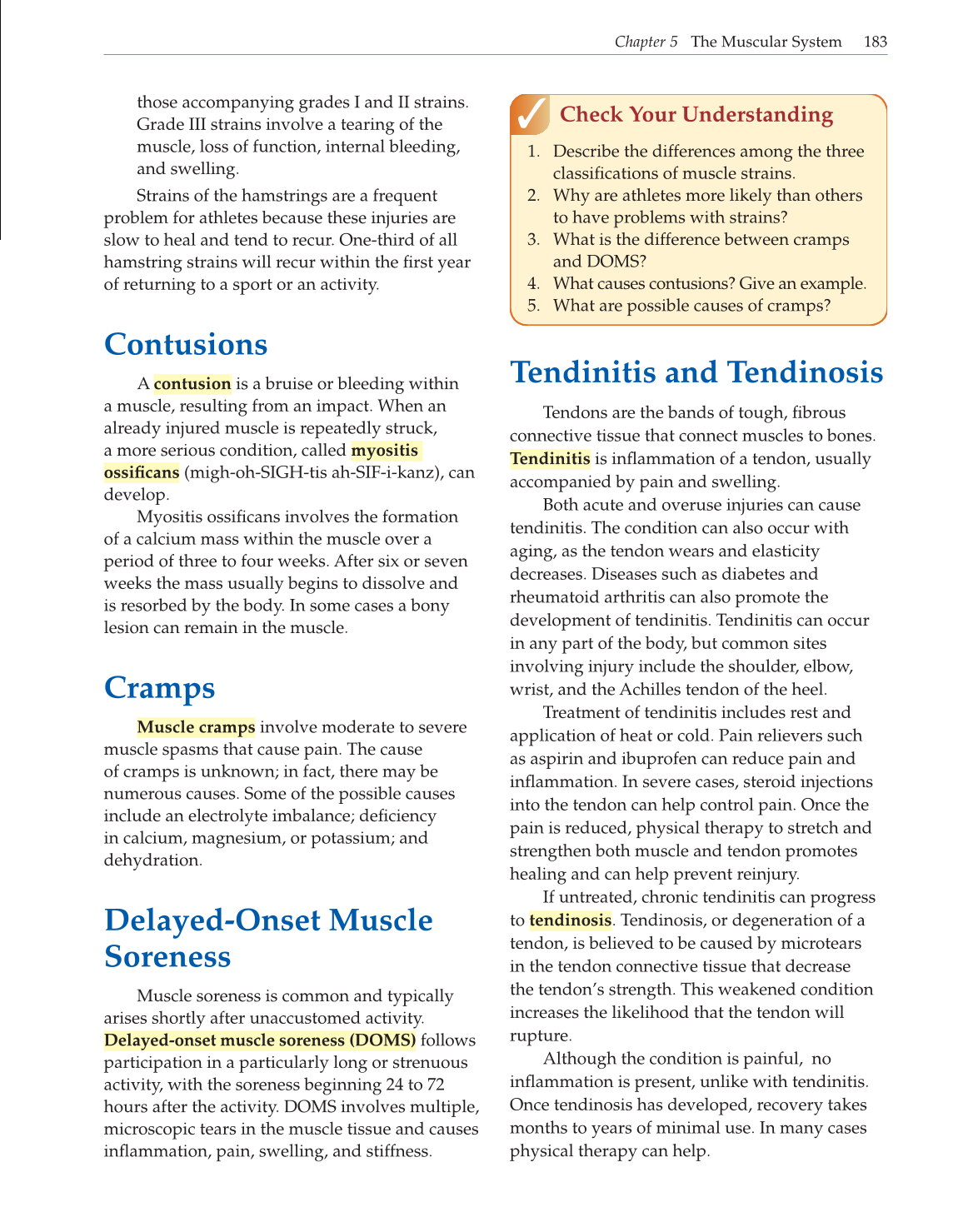 Introduction to Anatomy and Physiology, Online Student Edition page 183