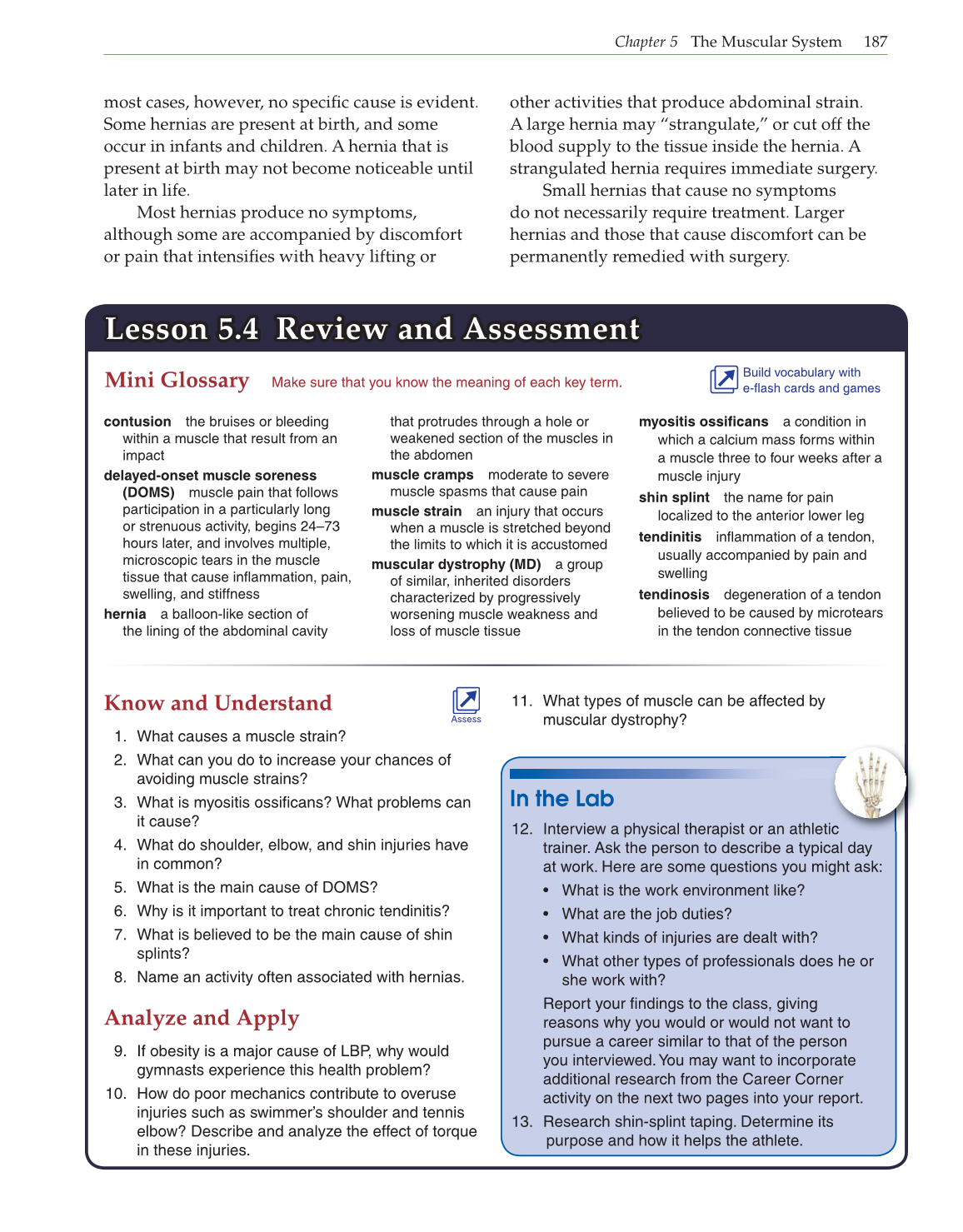 Introduction to Anatomy and Physiology, Online Student Edition page 187
