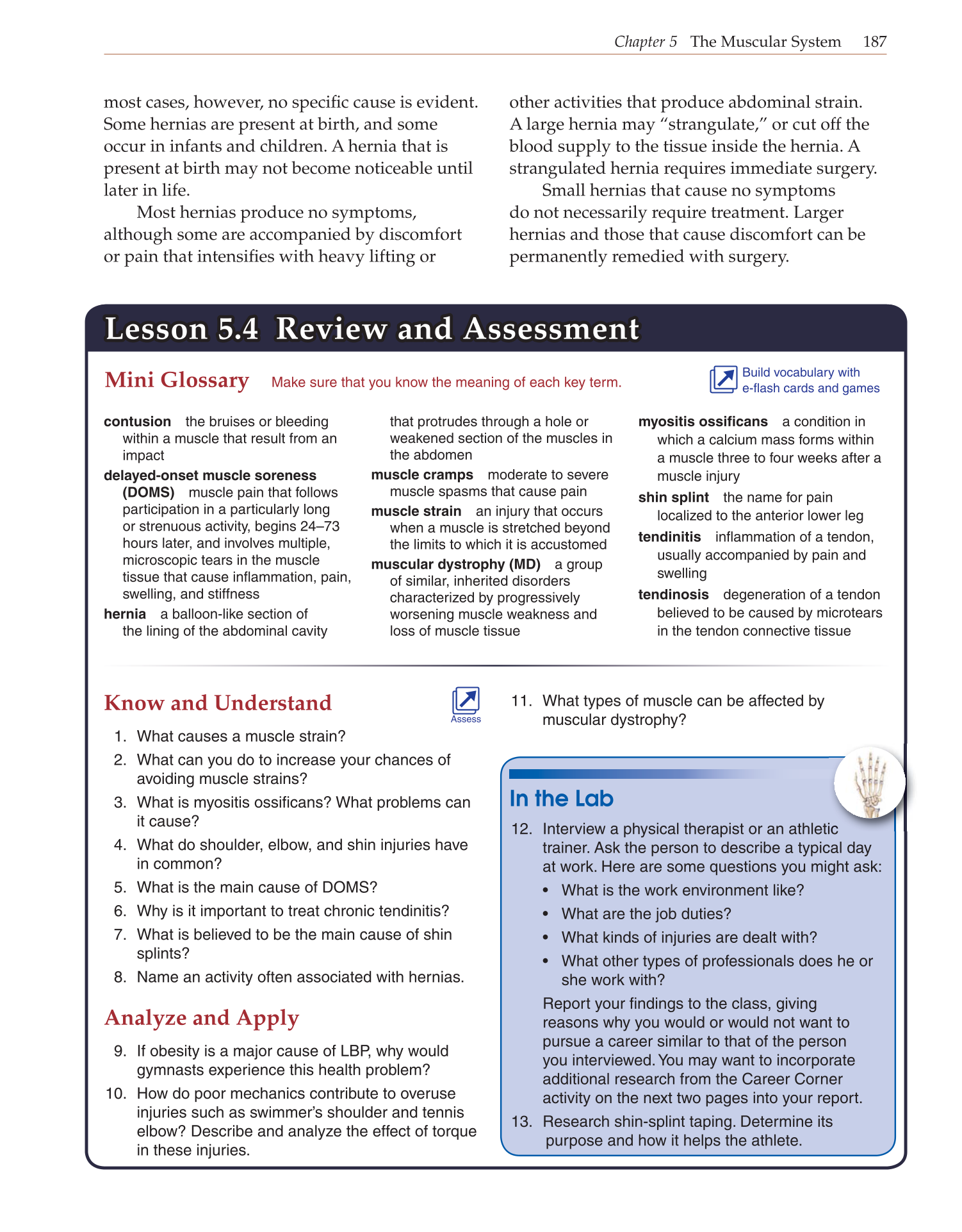 Introduction to Anatomy and Physiology, Online Student Edition page 187