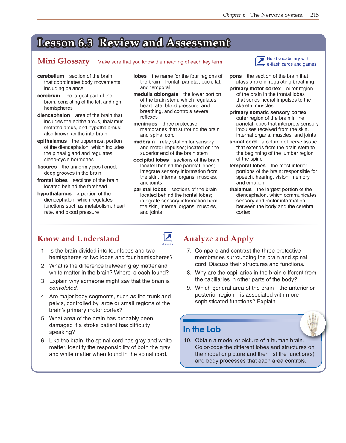 Introduction to Anatomy and Physiology, Online Student Edition page 215