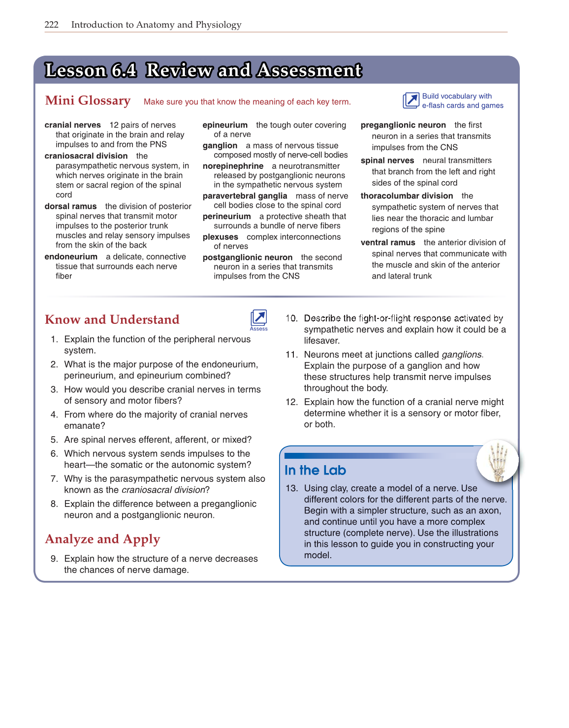 Introduction to Anatomy and Physiology, Online Student Edition page 222