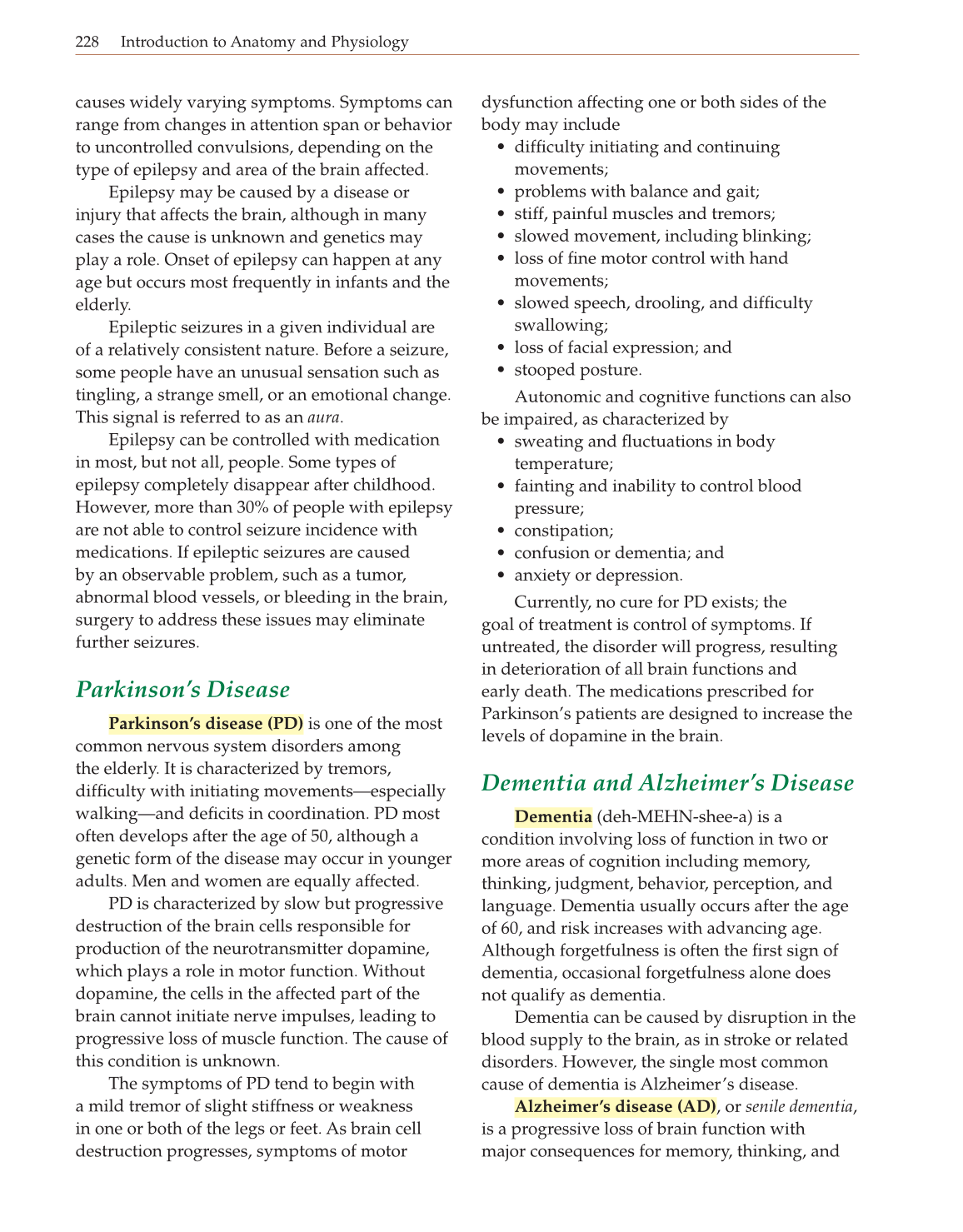 Introduction to Anatomy and Physiology, Online Student Edition page 228