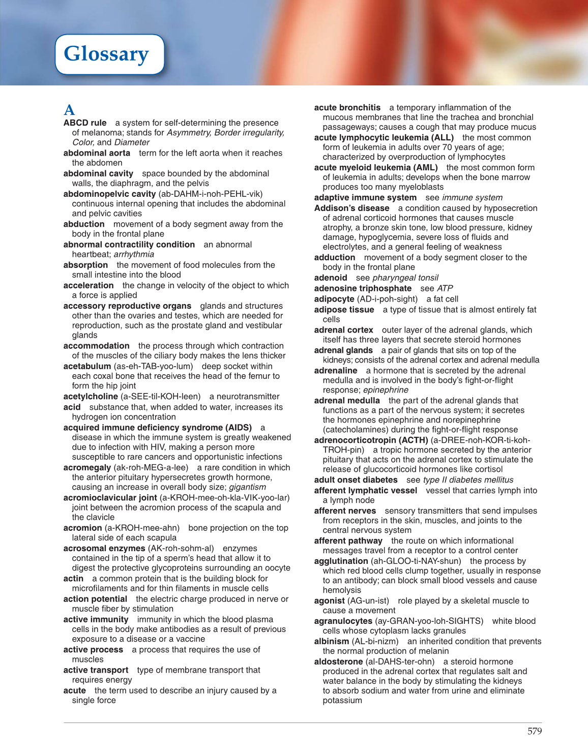 Introduction to Anatomy and Physiology, Online Student Edition page 579