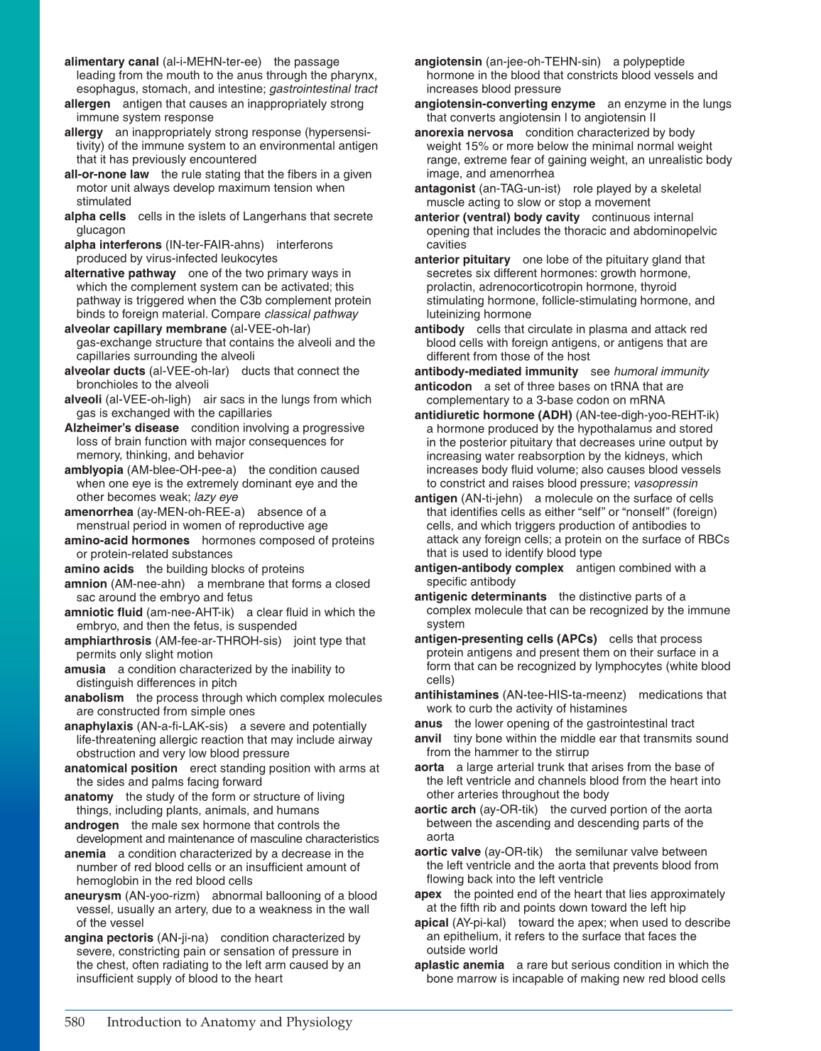 Introduction to Anatomy and Physiology, Online Student Edition page 580