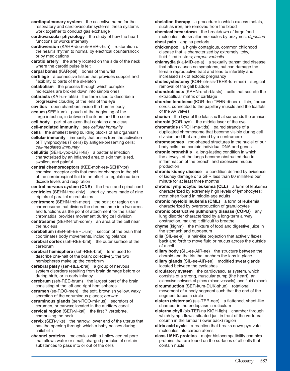 Introduction to Anatomy and Physiology, Online Student Edition page 583