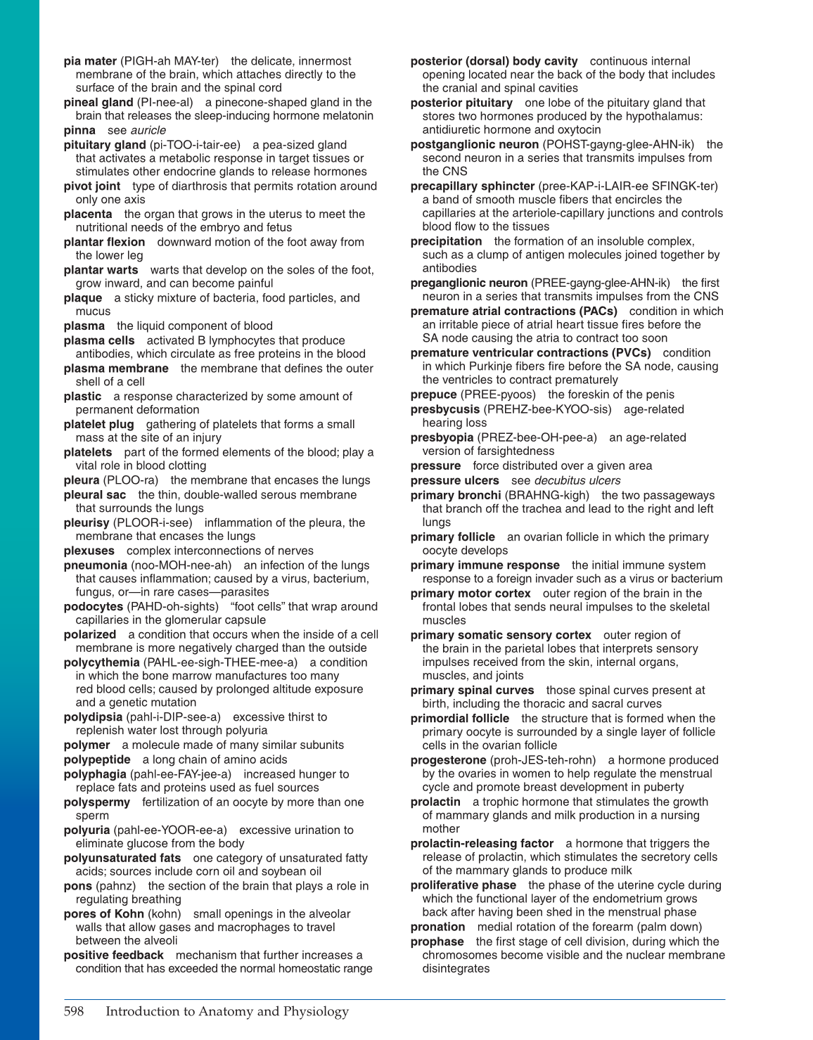 Introduction to Anatomy and Physiology, Online Student Edition page 598