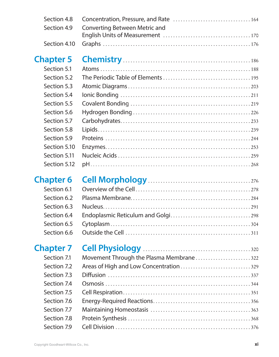 Preparing for A&P: Basic Science and Biology, 1st Edition page xi