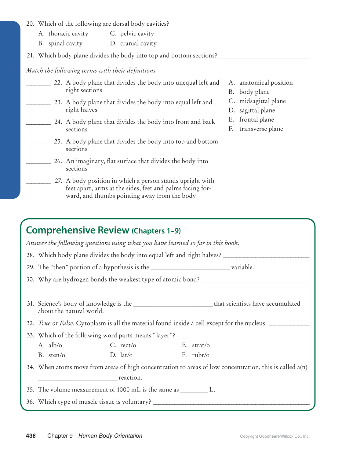 Preparing for A&P: Basic Science and Biology, 1st Edition page 438