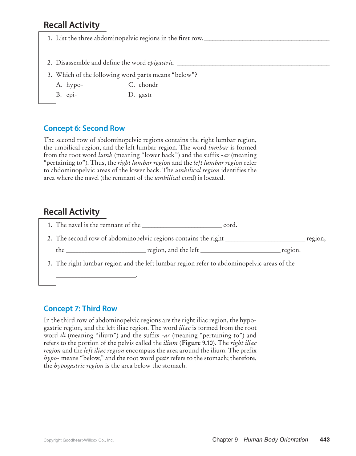 Preparing for A&P: Basic Science and Biology, 1st Edition page 443