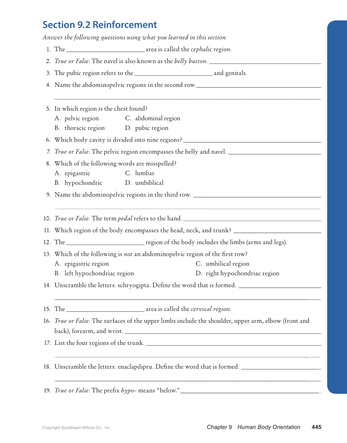Preparing for A&P: Basic Science and Biology, 1st Edition page 445