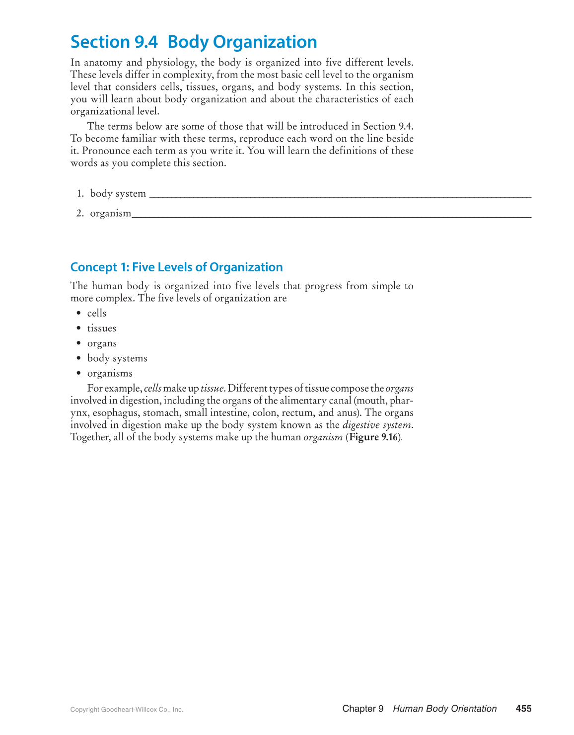 Preparing for A&P: Basic Science and Biology, 1st Edition page 455