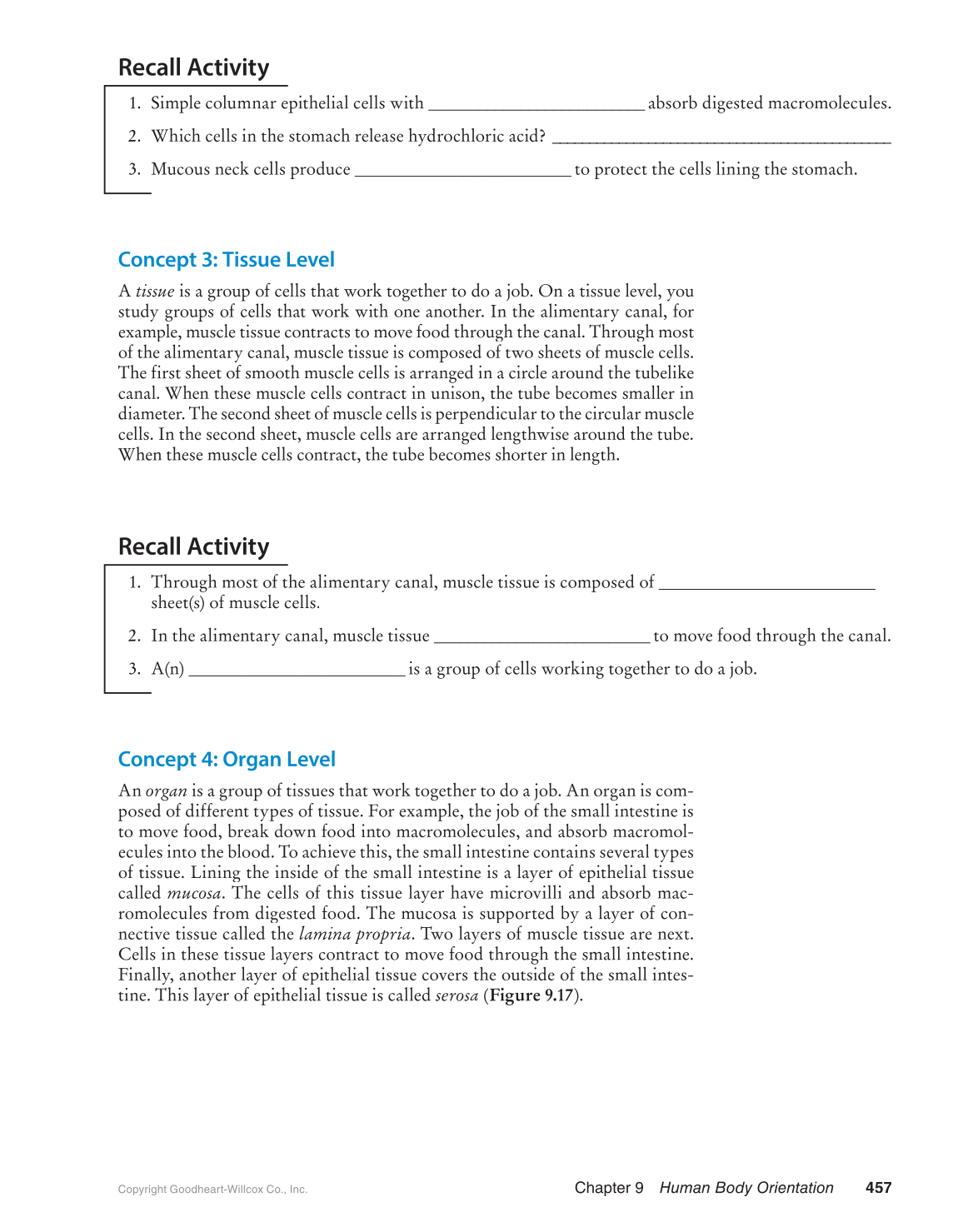 Preparing for A&P: Basic Science and Biology, 1st Edition page 457