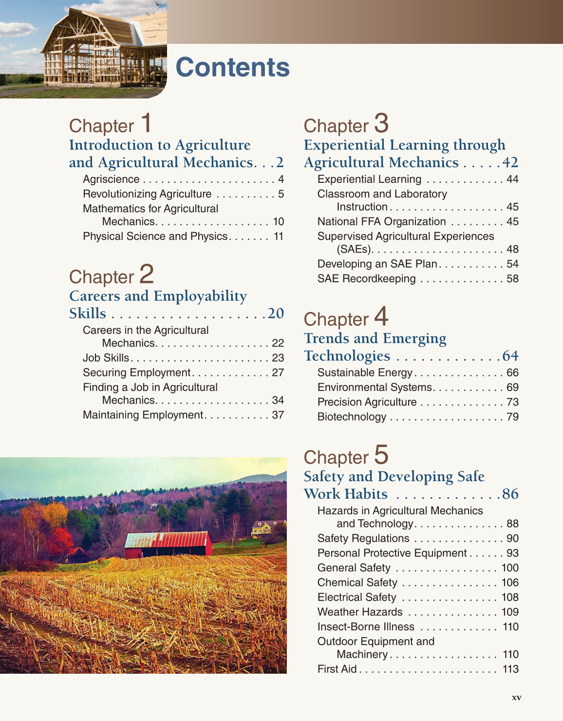 Agricultural Mechanics and Technology Systems, 1st Edition page xv