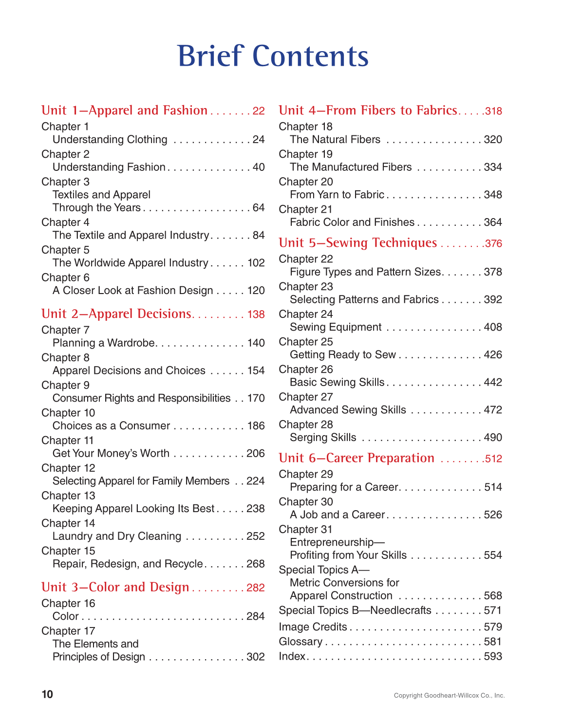 Apparel: Design, Textiles & Construction, 11th Edition page 10