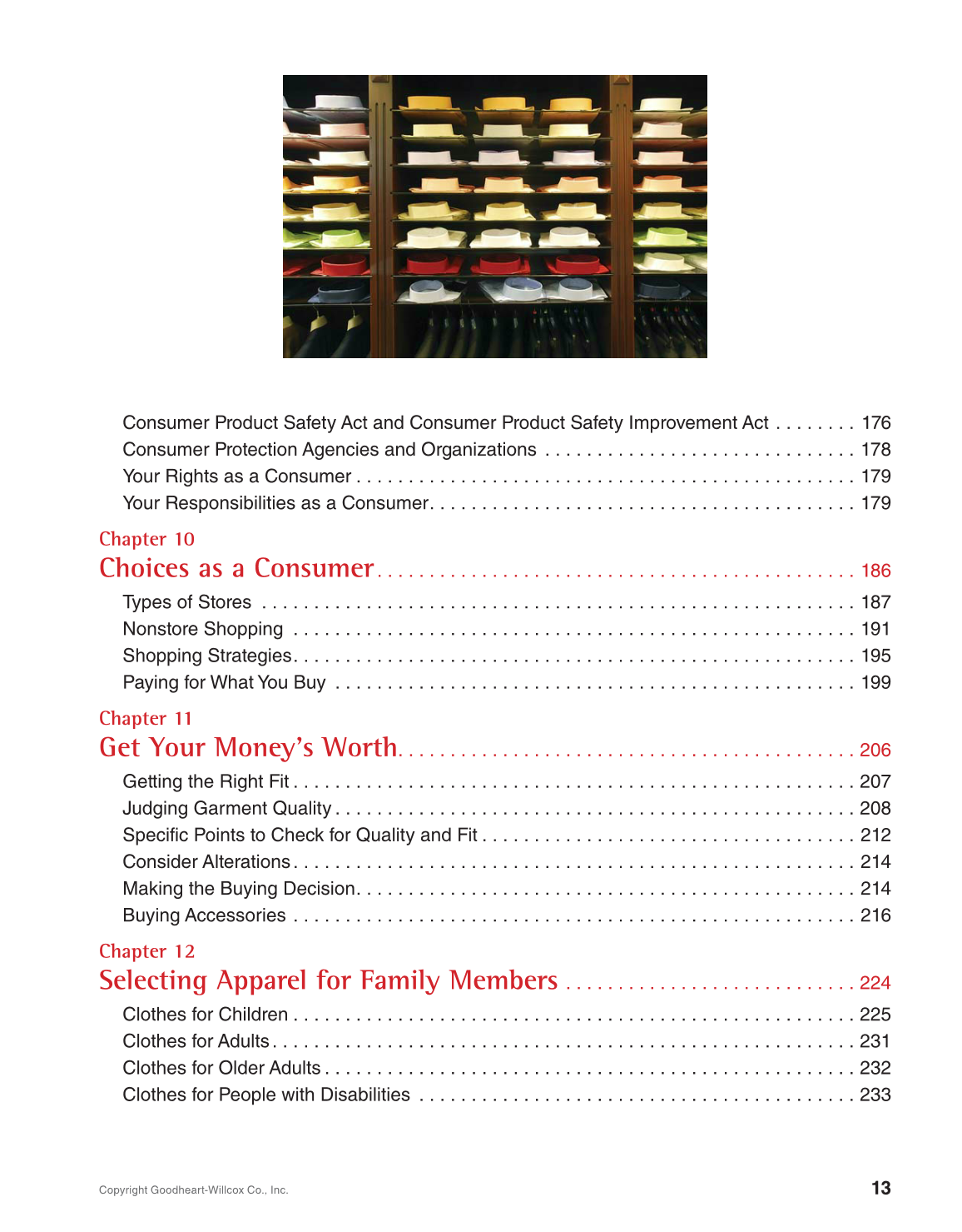 Apparel: Design, Textiles & Construction, 11th Edition page 13