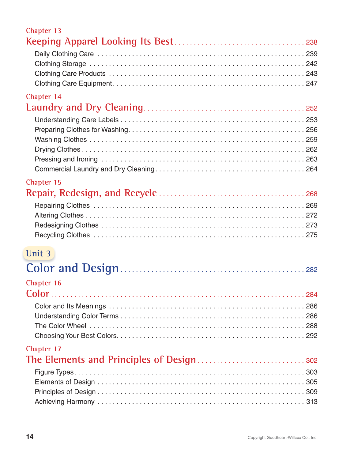 Apparel: Design, Textiles & Construction, 11th Edition page 14