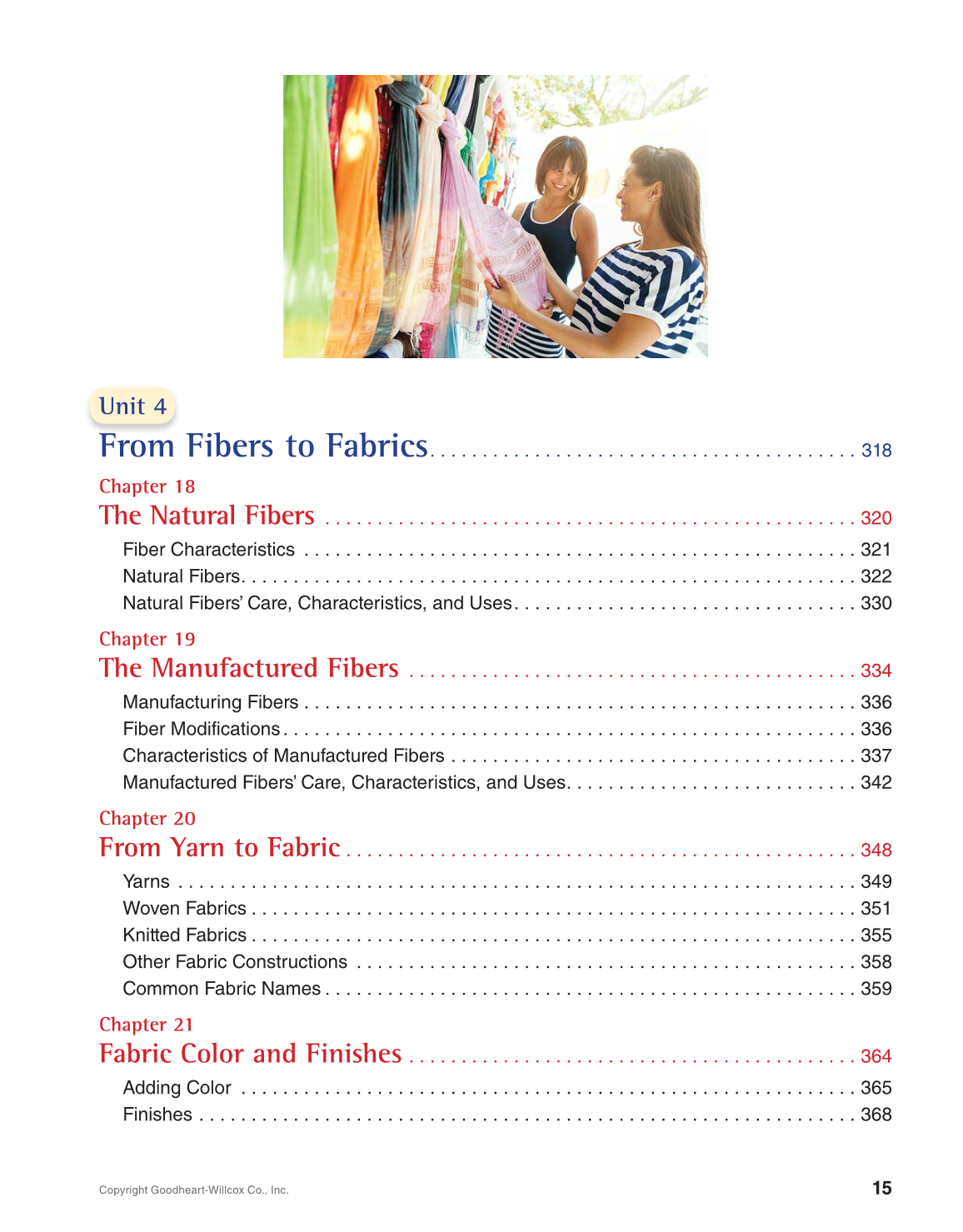 Apparel: Design, Textiles & Construction, 11th Edition page 15