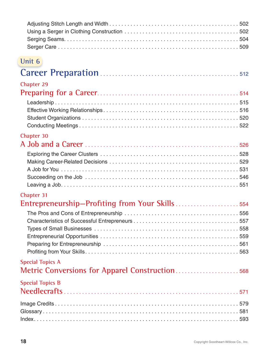 Apparel: Design, Textiles & Construction, 11th Edition page 18