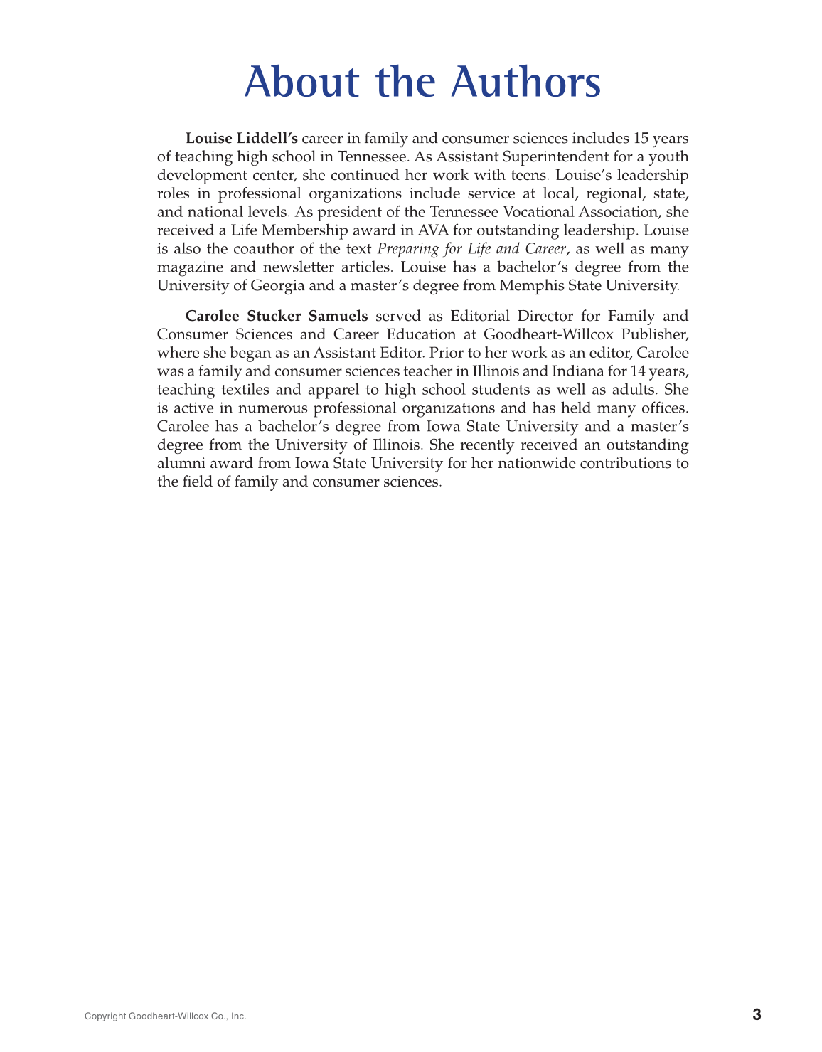 Apparel: Design, Textiles & Construction, 11th Edition page 3