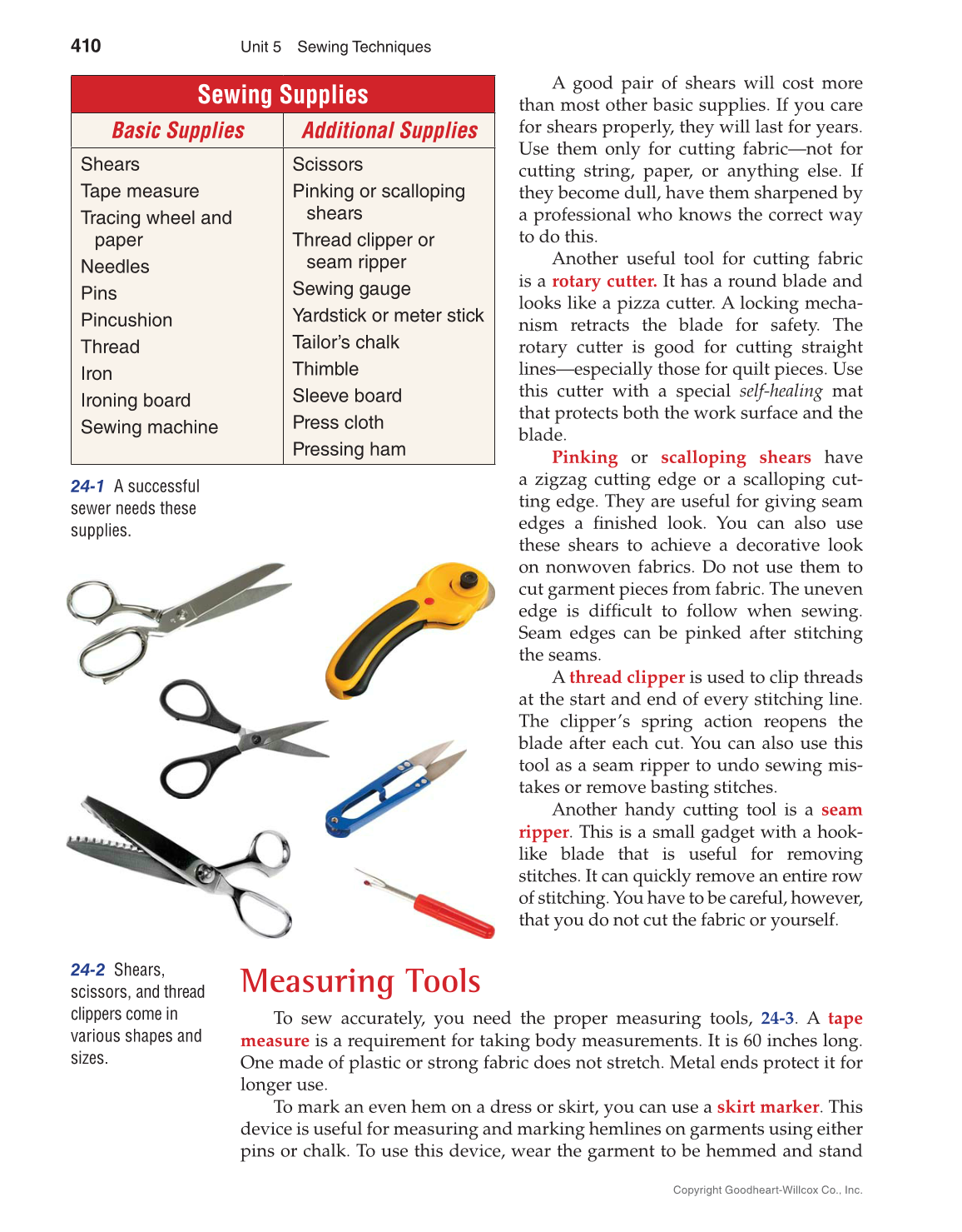 Apparel: Design, Textiles & Construction, 11th Edition page 410