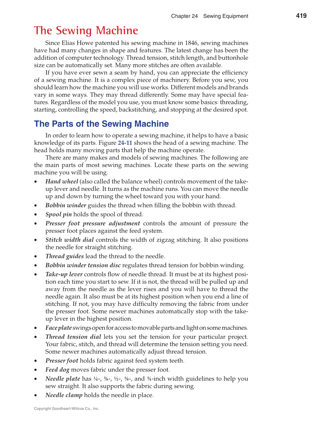Apparel: Design, Textiles & Construction, 11th Edition page 419