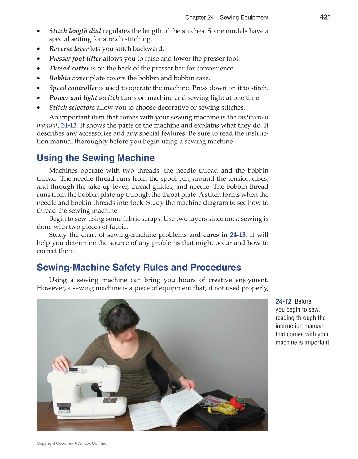 Apparel: Design, Textiles & Construction, 11th Edition page 421