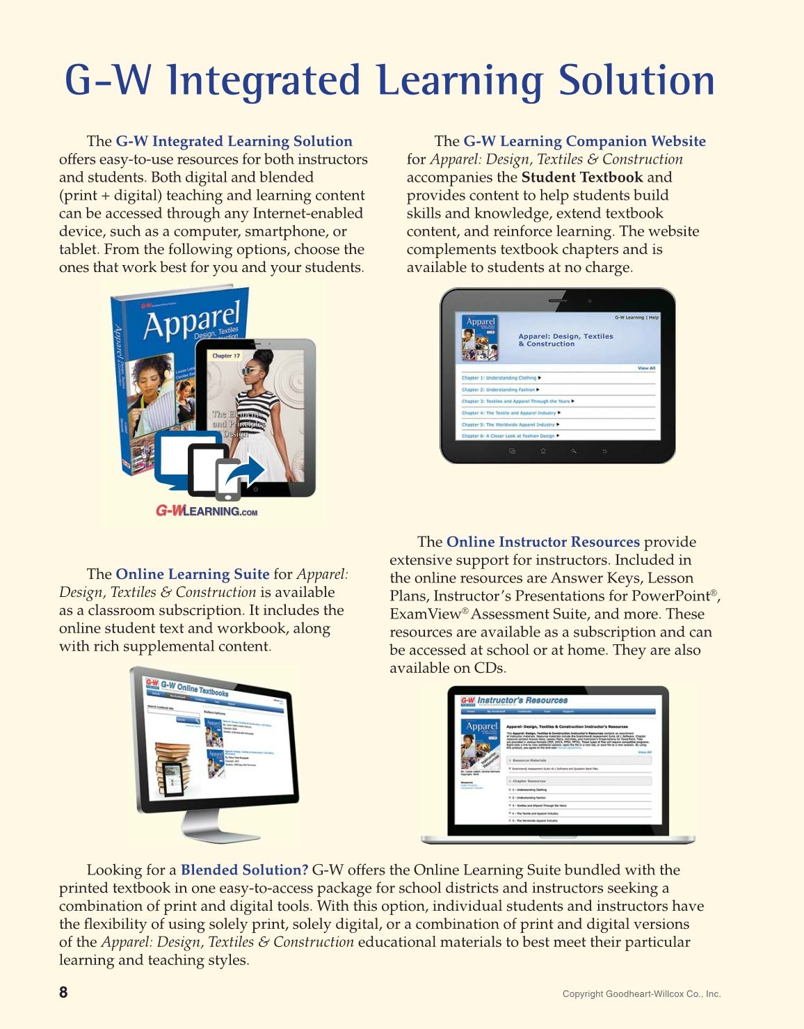 Apparel: Design, Textiles & Construction, 11th Edition page 8