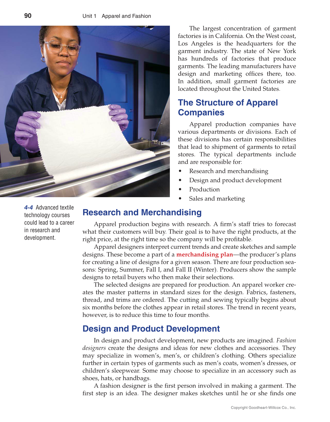 Apparel: Design, Textiles & Construction, 11th Edition page 90