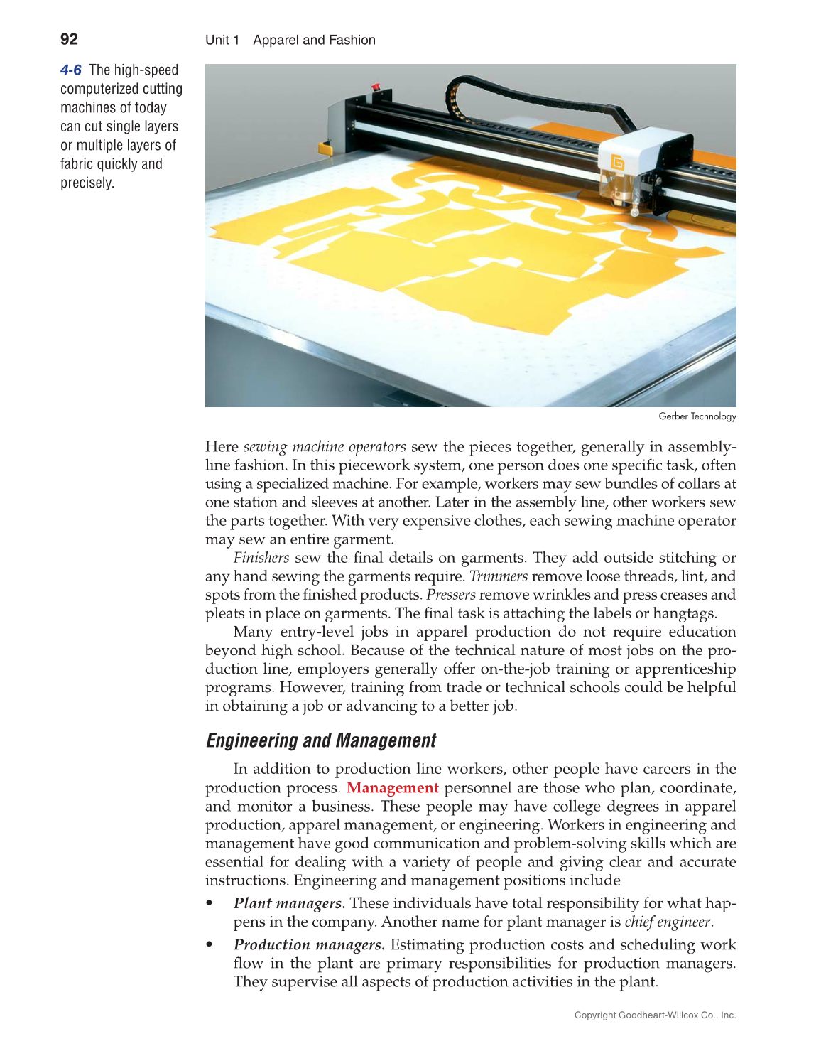 Apparel: Design, Textiles & Construction, 11th Edition page 92