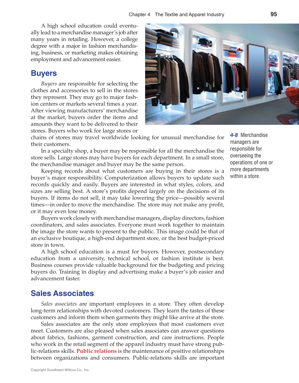 Apparel: Design, Textiles & Construction, 11th Edition page 95