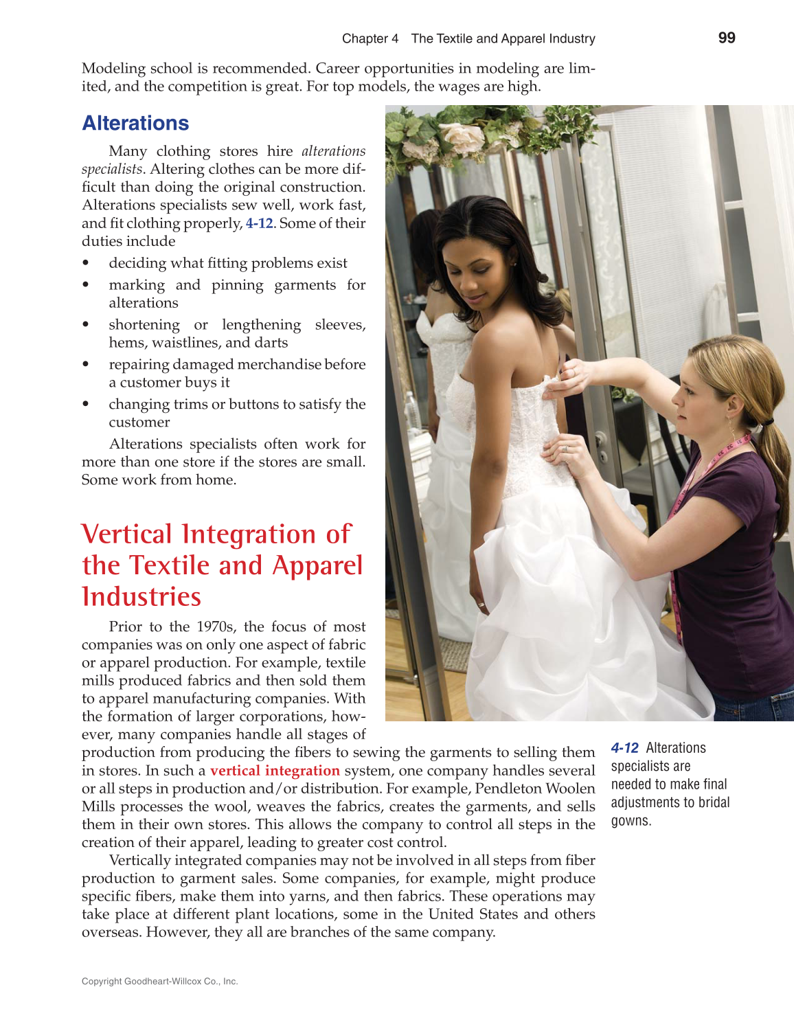 Apparel: Design, Textiles & Construction, 11th Edition page 99