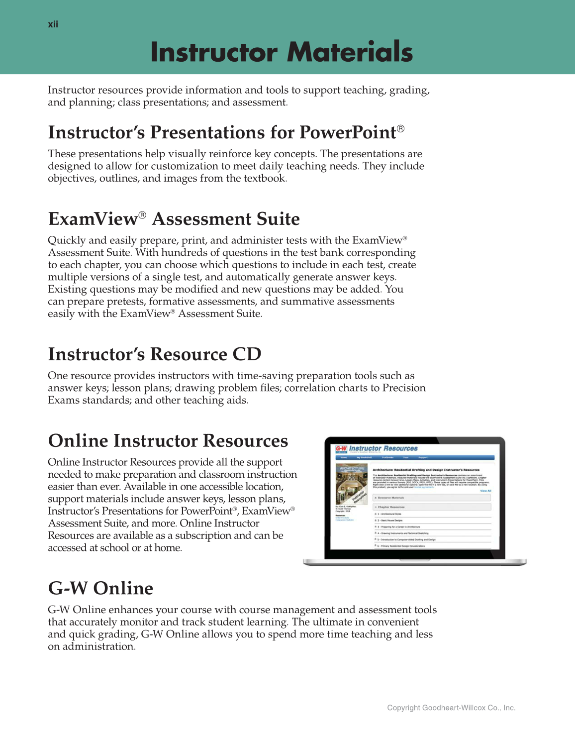 Architecture: Residential Drafting and Design, 12th Edition page xii