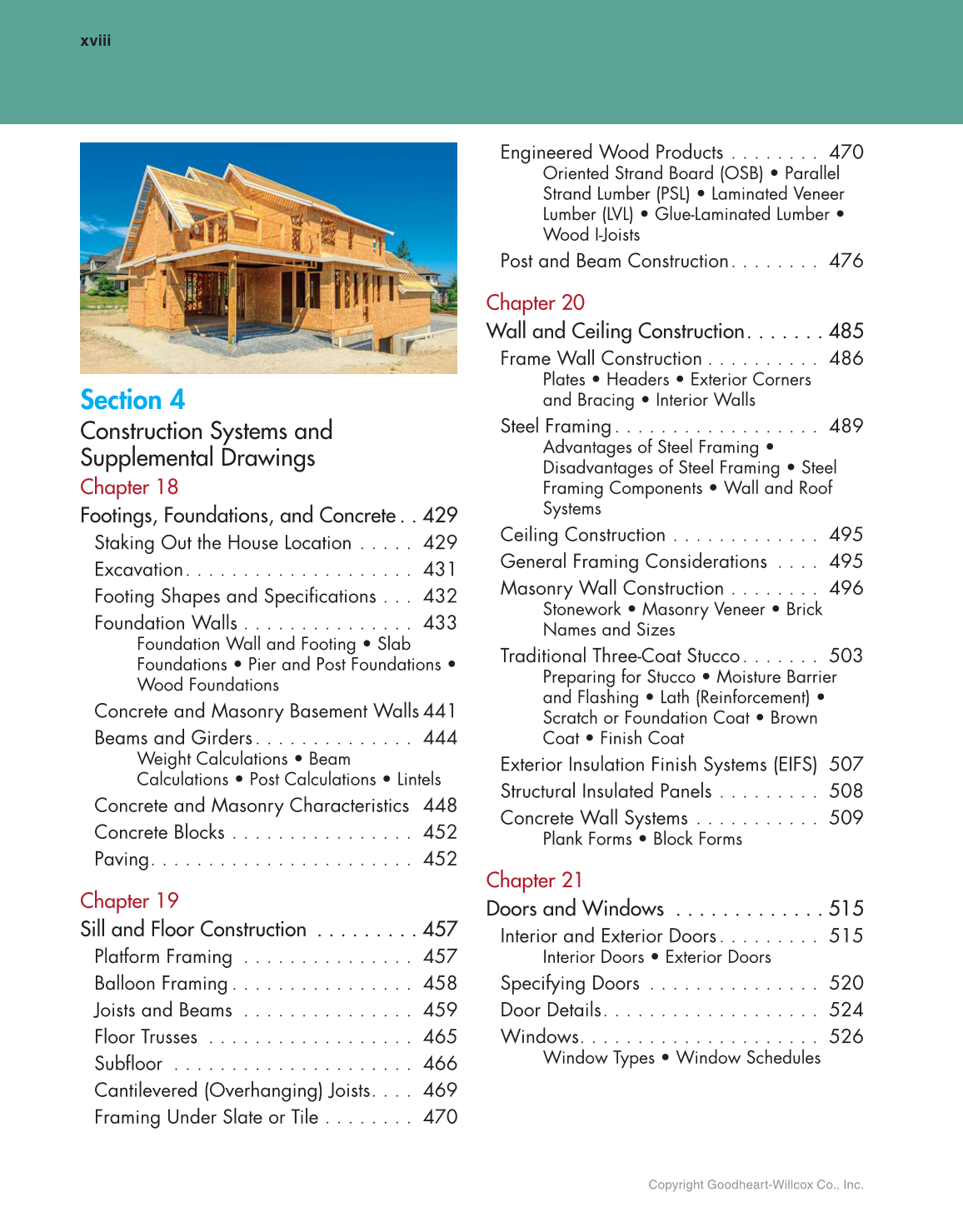 Architecture: Residential Drafting and Design, 12th Edition page xviii