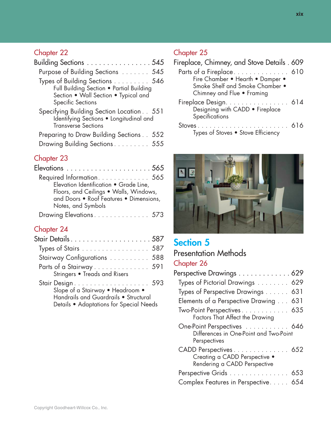 Architecture: Residential Drafting and Design, 12th Edition page xix