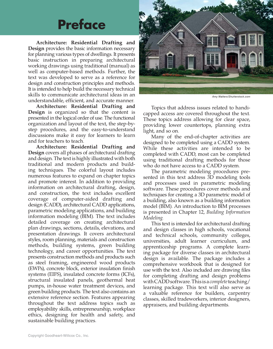 Architecture: Residential Drafting and Design, 12th Edition page iii