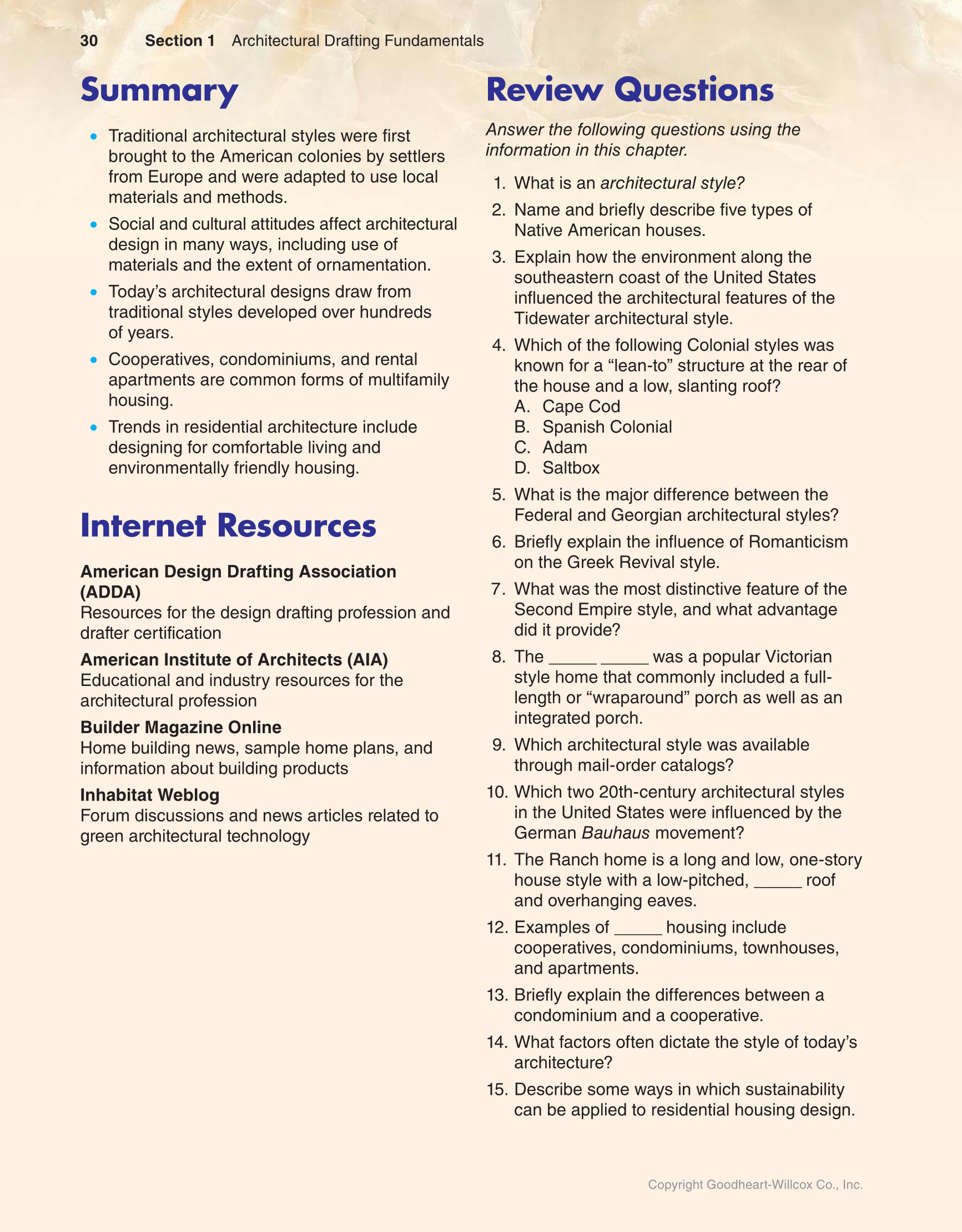 Architecture: Residential Drafting and Design, 12th Edition page 30