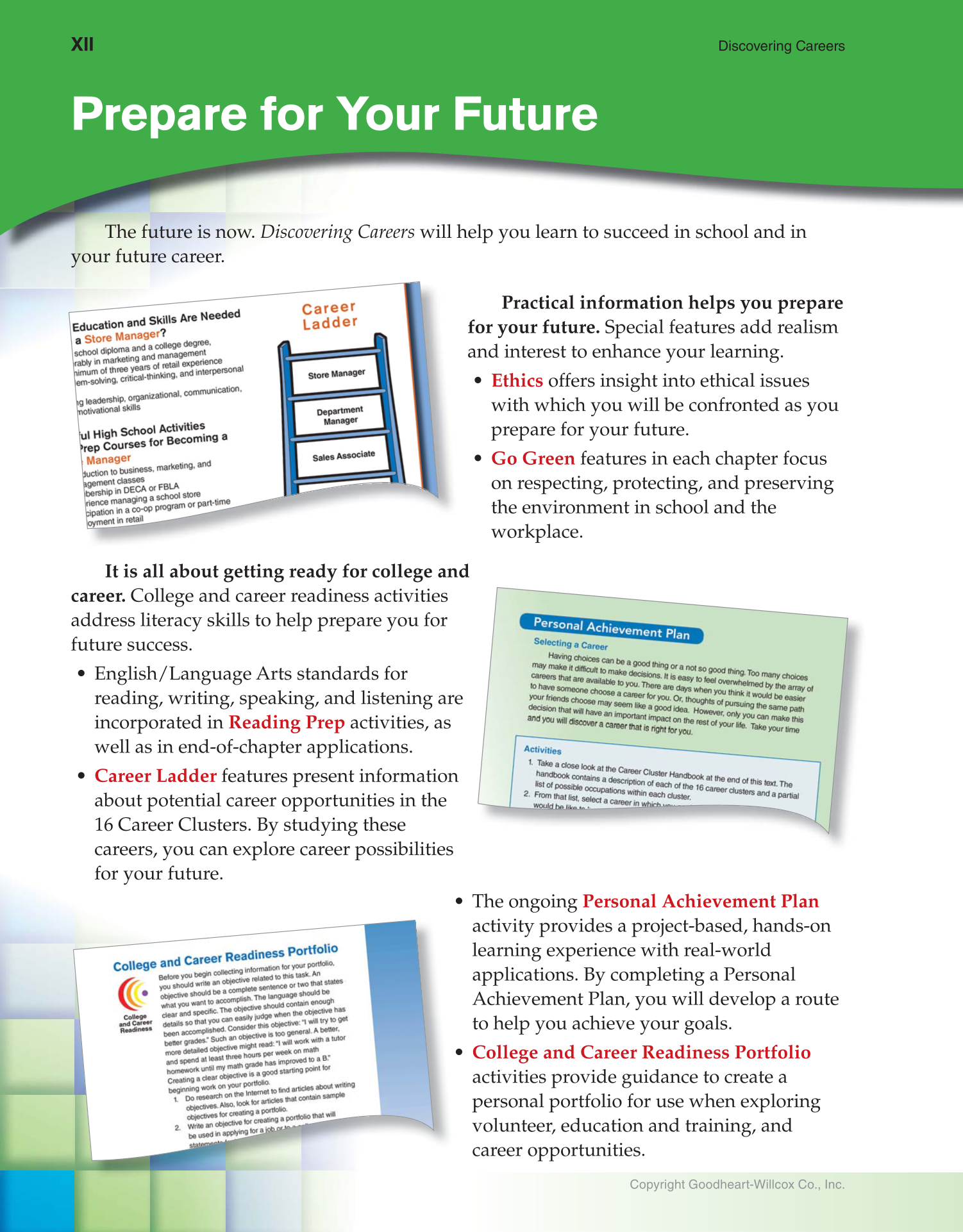 Discovering Careers, 9th Edition page XII